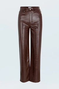 PISTOLA CASSIE SUPER HIGH RISE STRAIGHT PANT - TOBACCO CROC