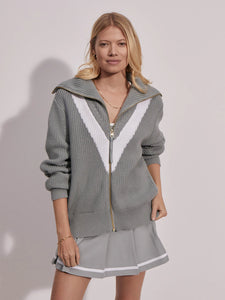 VARLEY ADA ZIP-THROUGH KNIT - COOL SAGE