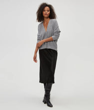 Load image into Gallery viewer, MICHAEL STARS LEILA BIAS MIDI SKIRT - BLACK
