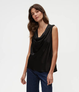 MICHAEL STARS MITZI COWL NECK TOP - BLACK