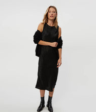 Load image into Gallery viewer, MICHAEL STARS SEEMA HAMMERED SATIN MIDI DRESS - BLACK
