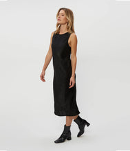 Load image into Gallery viewer, MICHAEL STARS SEEMA HAMMERED SATIN MIDI DRESS - BLACK
