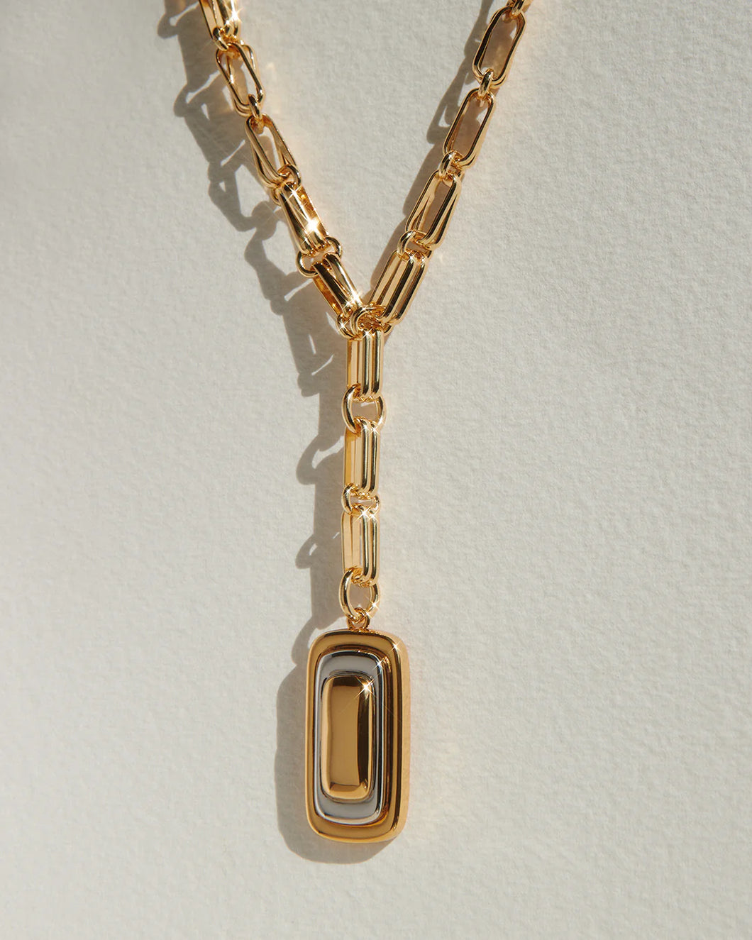 LUV AJ DALIA TWO-TONE PENDANT NECKLACE - GOLD