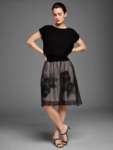 Load image into Gallery viewer, NIC+ZOE GOLD LABEL EMBROIDERED MESH SKIRT - BLACK MULTI
