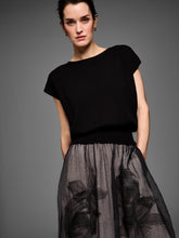 Load image into Gallery viewer, NIC+ZOE GOLD LABEL EMBROIDERED MESH SKIRT - BLACK MULTI
