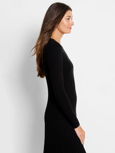 NIC+ZOE RIBBED SWEATER TEE - BLACK ONYX