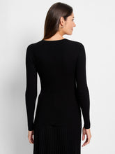 Load image into Gallery viewer, NIC+ZOE RIBBED SWEATER TEE - BLACK ONYX
