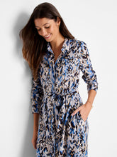 Load image into Gallery viewer, NIC+ZOE WASHED CHEVRON LIVE IN DRESS - BLUE MULTI
