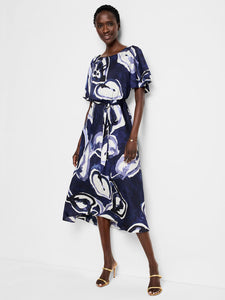 NIC+ZOE WATERCOLOR VINES JENI DRESS - INDIGO MULTI