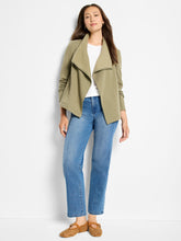 Load image into Gallery viewer, NIC+ZOE LOUNGE AROUND MOTO JACKET - OLIVEWOOD
