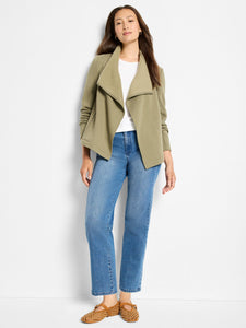 NIC+ZOE LOUNGE AROUND MOTO JACKET - OLIVEWOOD