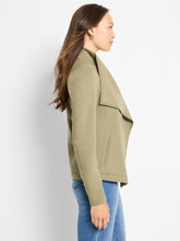 Load image into Gallery viewer, NIC+ZOE LOUNGE AROUND MOTO JACKET - OLIVEWOOD
