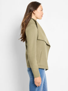 NIC+ZOE LOUNGE AROUND MOTO JACKET - OLIVEWOOD