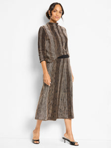 NIC+ZOE OMBRE PIXEL KNIT SKIRT - NEUTRAL MULTI