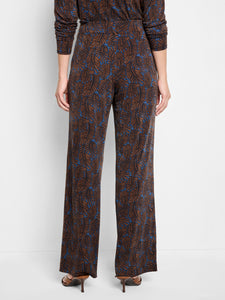NIC+ZOE 30" FEATHER FERN WIDE LEG PANT - BROWN MULTI