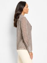 Load image into Gallery viewer, NIC+ZOE ABSTRACT DOT FALLING CHIFFON TOP - NEUTRAL MULTI
