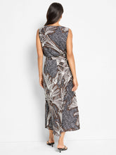 Load image into Gallery viewer, NIC+ZOE DOTTY PALMS BOAT NECK BIANCA DRESS - BLACK MULTI
