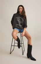 Load image into Gallery viewer, Z SUPPLY BRONC EMBROIDERED SUNDAY SWEATSHIRT - BLACK SAND
