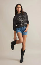 Load image into Gallery viewer, Z SUPPLY BRONC EMBROIDERED SUNDAY SWEATSHIRT - BLACK SAND
