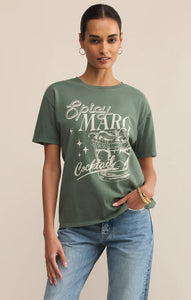 Z SUPPLY SPICY MARG BOYFRIEND TEE - HUNTER GREEN