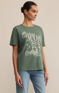 Z SUPPLY SPICY MARG BOYFRIEND TEE - HUNTER GREEN