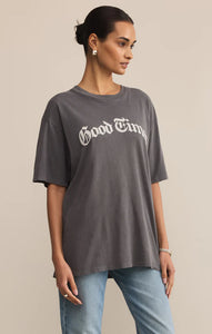 Z SUPPLY GOOD TIMES CITY TEE - CHARCOAL MOON