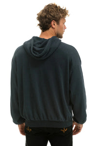 AVIATOR NATION WAVE STRIPE 4 PULLOVER HOODIE RELAXED - CHARCOAL // CHARCOAL