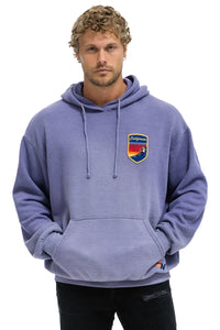 AVIATOR NATION CALIFORNIA SKIER PATCH PULLOVER RELAXED HOODIE - FADED GRAPE