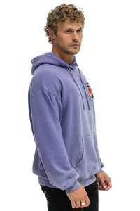 AVIATOR NATION CALIFORNIA SKIER PATCH PULLOVER RELAXED HOODIE - FADED GRAPE