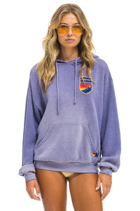 AVIATOR NATION CALIFORNIA SKIER PATCH PULLOVER RELAXED HOODIE - FADED GRAPE