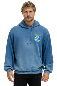 AVIATOR NATION SURFER WAVE PATCH PULLOVER RELAXED HOODIE - FADED WATER