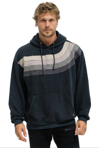 AVIATOR NATION WAVE STRIPE 4 PULLOVER HOODIE RELAXED - CHARCOAL // CHARCOAL