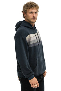 AVIATOR NATION WAVE STRIPE 4 PULLOVER HOODIE RELAXED - CHARCOAL // CHARCOAL