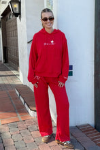 Load image into Gallery viewer, THE MAYFAIR GROUP YOU ARE A STAR WAFFLE WIDE LEG SWEATPANTS - RED

