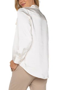 LIVERPOOL LONGLINE SHACKET - SWEET CREAM