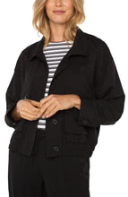 Load image into Gallery viewer, LIVERPOOL UTILITY JACKET WITH CINCH HEM - BLACK
