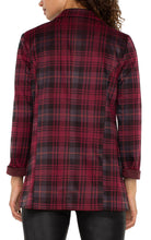 Load image into Gallery viewer, LIVERPOOL BOYFRIEND BLAZER - BLACKBERRY TARTAN PLAID
