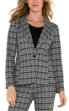 Load image into Gallery viewer, LIVERPOOL FITTED BLAZER - BLACK GREY PLAID
