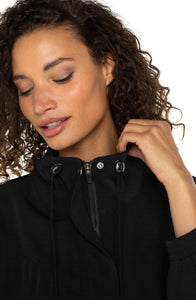 LIVERPOOL ZIP UP DOLMAN JACKET - BLACK