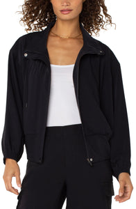 LIVERPOOL ZIP UP DOLMAN JACKET - BLACK