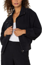 Load image into Gallery viewer, LIVERPOOL ZIP UP DOLMAN JACKET - BLACK
