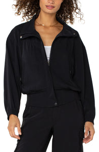 LIVERPOOL ZIP UP DOLMAN JACKET - BLACK