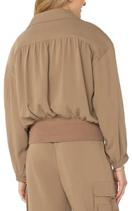 LIVERPOOL ZIP UP DOLMAN JACKET - PALO SANTO