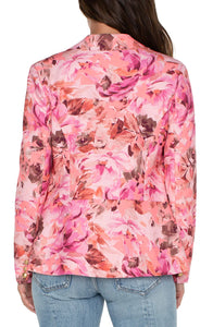 LIVERPOOL NOTCH COLLAR BLAZER - PINK PUNCH ROSE