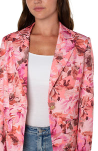 LIVERPOOL NOTCH COLLAR BLAZER - PINK PUNCH ROSE