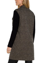 Load image into Gallery viewer, LIVERPOOL COATIGAN WITH SWEATER SLEEVES - BLACK TAN HERRINGBONE
