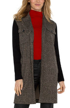 Load image into Gallery viewer, LIVERPOOL COATIGAN WITH SWEATER SLEEVES - BLACK TAN HERRINGBONE
