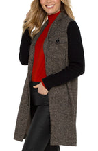 Load image into Gallery viewer, LIVERPOOL COATIGAN WITH SWEATER SLEEVES - BLACK TAN HERRINGBONE
