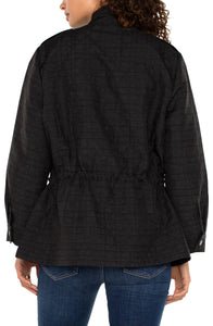 LIVERPOOL QUILTED UTILITY JACKET - BLACK