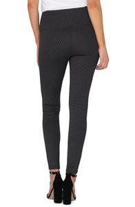 LIVERPOOL PEARL PULL-ON LEGGING - BLACK WHITE MINI GRID